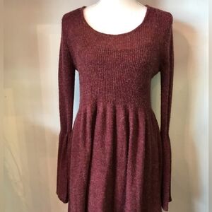Altar’d State Sweater Dress Burgundy Warm Long Sleeve | Size S *
